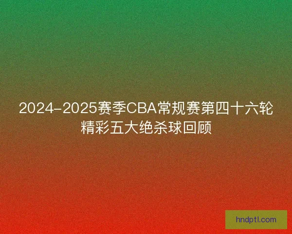 2024-2025赛季CBA常规赛第四十六轮精彩五大绝杀球回顾